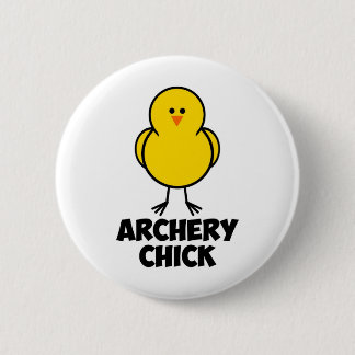 Archery Chick Pinback Button