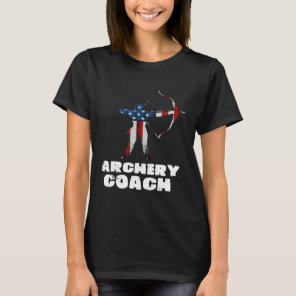 Archery Coach Usa Flag Player Team Instructor T-Shirt