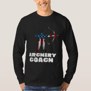Archery Coach Usa Flag Player Team Instructor T-Shirt
