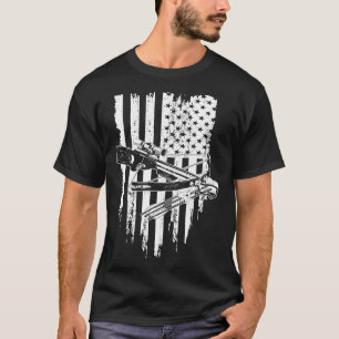 Archery Crossbow Hunt Vintage American Flag Bow Hu T-Shirt