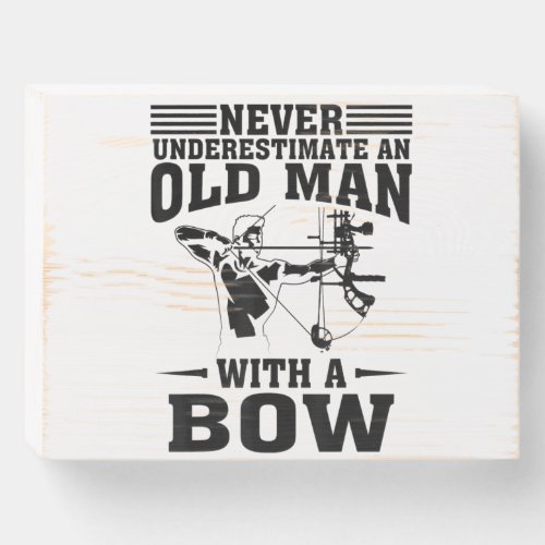 Archery  Deer Bow Hunter Men Grandpa Hunting Wooden Box Sign