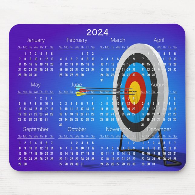 Archery Design 2024 Calendar Mousepad (Front)