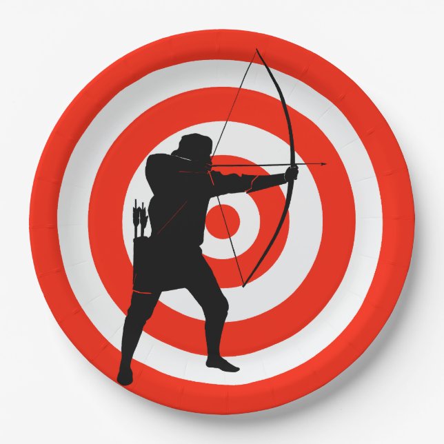 Archery Design Paper Party Plate (Front)