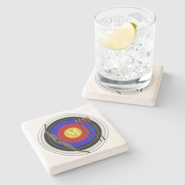 Archery Design Stone Coaster (Side)