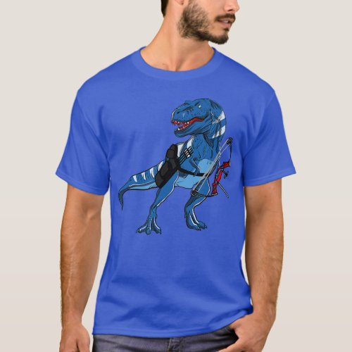 Archery Dinosaur Tee Shirt Gifts Funny Trex with B