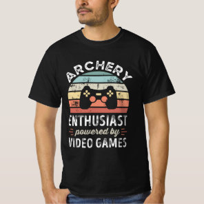 Archery Enthusiast powered by Video Games T-Shirt