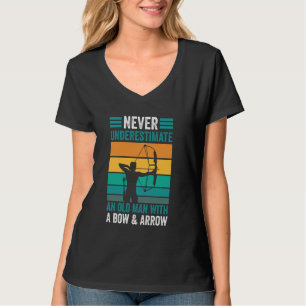 Archery Funny Archer Old Man With A Bow & Arrow T-Shirt