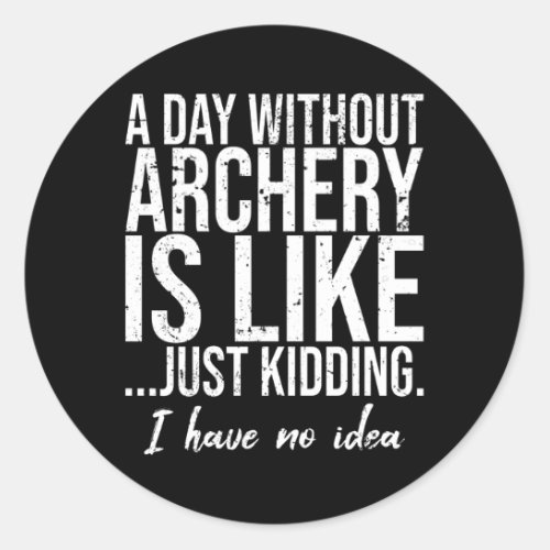 Archery funny sports gift idea classic round sticker