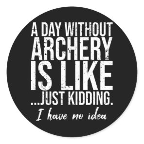 Archery funny sports gift idea classic round sticker