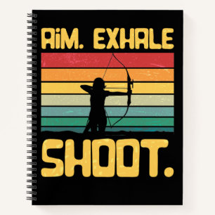 Archery Girl Aim Exhale Shoot Archer Retro Vintage Notebook