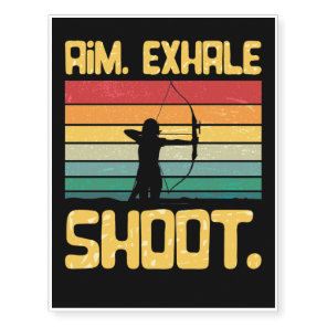 Archery Girl Aim Exhale Shoot Archer Retro Vintage Temporary Tattoos