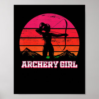 Archery Girl Archer Bow and Arrow Lady Vintage Poster