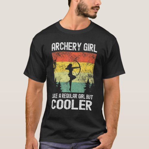 Archery Girl  Bow And Arrow Young Archer Retro Vin T_Shirt