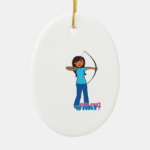 Archery Girl Ceramic Ornament