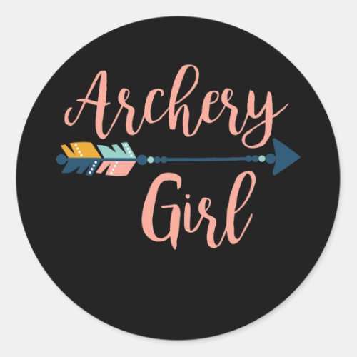 Archery Girl  Classic Round Sticker