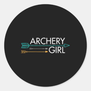 Archery Girl  Classic Round Sticker