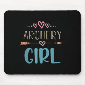 Archery Girl Female Archer Quote Cute Hearts Arrow Mouse Pad