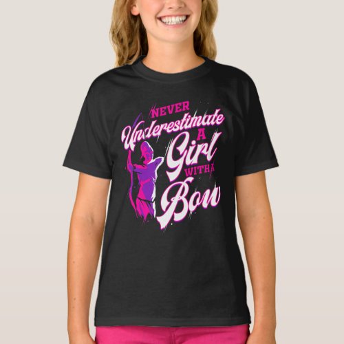 Archery Girl Gift for Archer With Bow Arrow T_Shirt
