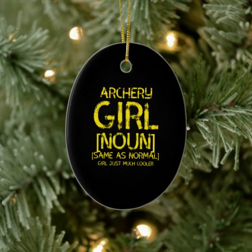 Archery girl noun ceramic ornament