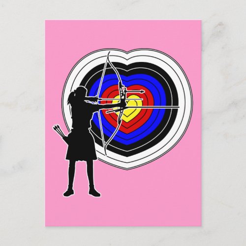 Archery heart_target2 postcard