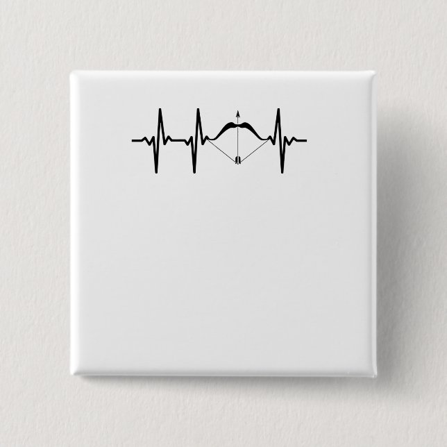 Archery Heartbeat Bow and Arrow Archer Button (Front)