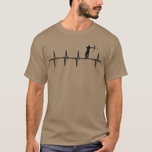 Archery Heartbeat Gift For Archers Bow Hunting T_Shirt