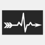 Archery Heartbeat of sport Rectangular Sticker