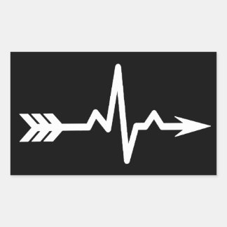 Archery Heartbeat Sports Rectangular Sticker