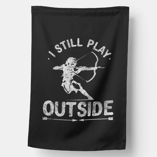 Archery Hunter Bow Hunting Distressed House Flag (Front)