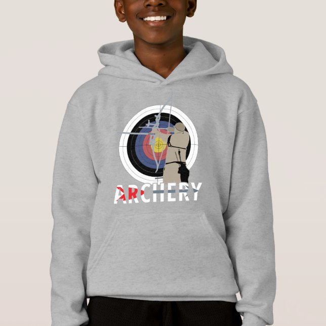 Archery Icon Illustration - Archers Bow and Arrows Hoodie (Front)