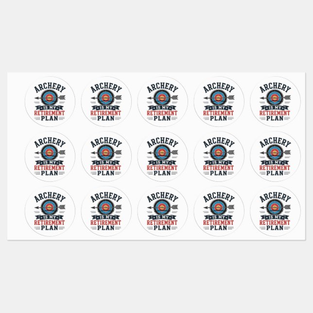 Archery Is My Retirement Plan Archer Labels (Sheet)