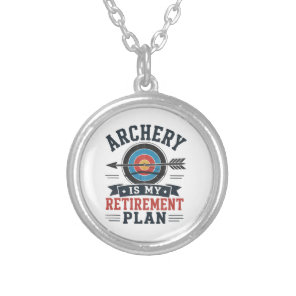 Archery Is My Retirement Plan Archer Silver Plated Necklace