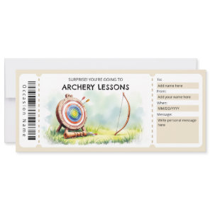 Archery Lessons Gift Voucher Invitation
