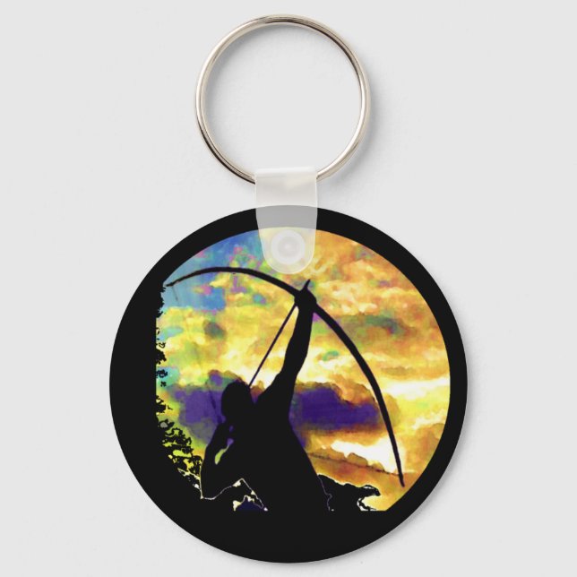 Archery Longbow patjila Keychain (Front)