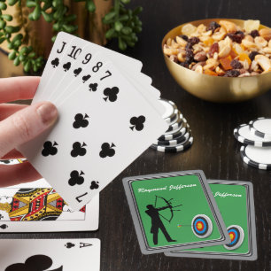 Archery Male Archer Silhouette and Target Poker Cards