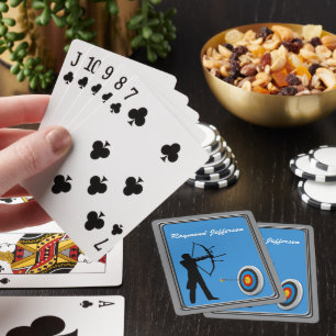 Archery Male Archer Silhouette and Target Poker Cards