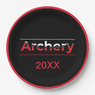 Archery Minimalist Modern Art - Graphic Arch  Paper Plates