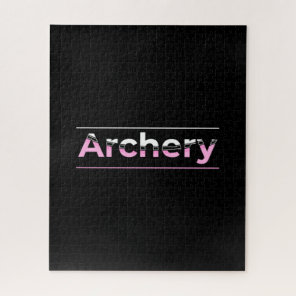 Archery Minimalist Modern Art - Pink Arch Jigsaw Puzzle