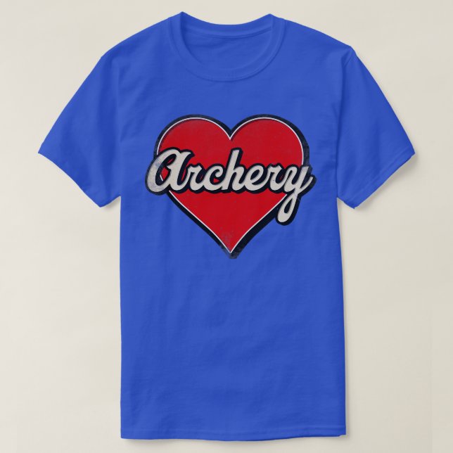 Archery mom Archery retro heart  T-Shirt (Design Front)