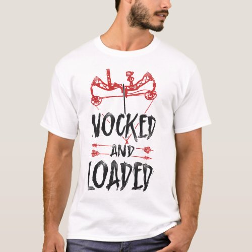 Archery Nocked And Loaded Vintage Compound Bow T_Shirt