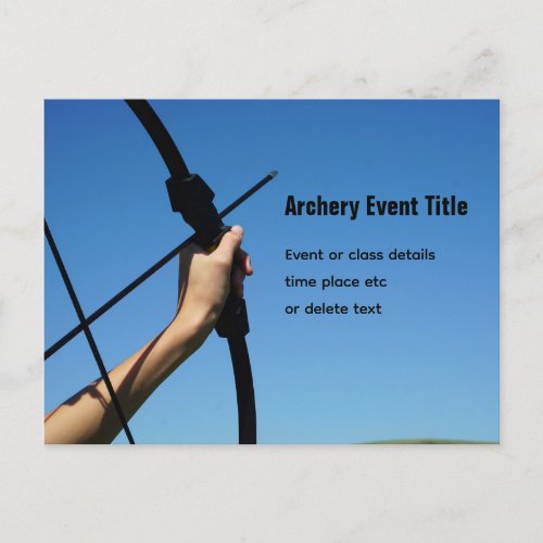 Archery Photo for Event or Class add your text Postcard