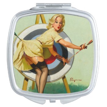 Archery Pin-up Girl Makeup Mirror by PinUpGallery at Zazzle