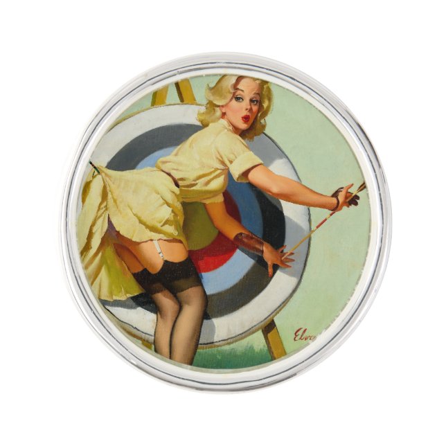 Archery Pin-Up Girl Pin (Front)