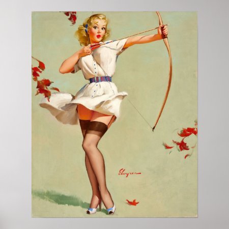 Archery Pin-up Girl Poster