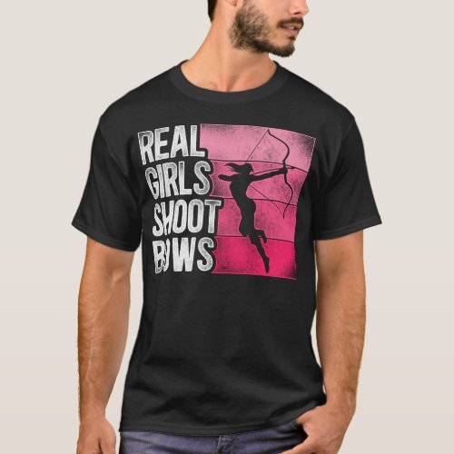 Archery Real Girls Shoot Bows Girl Vintage T_Shirt