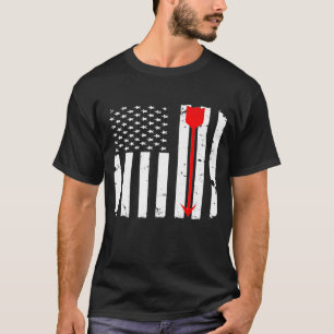 Archery Red Arrow Bow Distressed American Flag T-Shirt