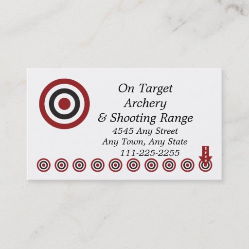Customizable Archery Shoot Range - Customer Loyalty Punch Card Business Cards