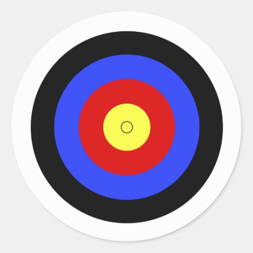Archery Shooting Target with Bullseye Classic Round Sticker