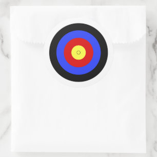 Archery Shooting Target with Bullseye Classic Round Sticker