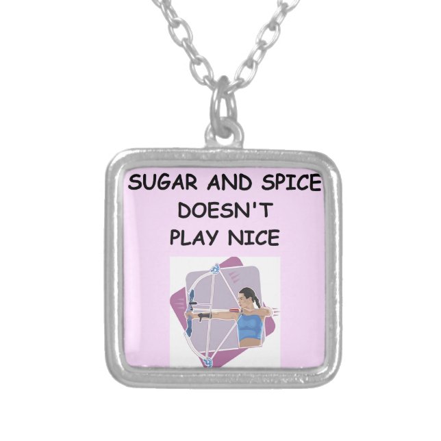 archery silver plated necklace (Front)